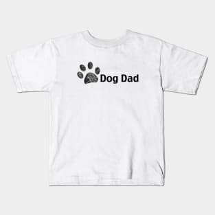 Doodle black paw print. Dog Dad text Kids T-Shirt